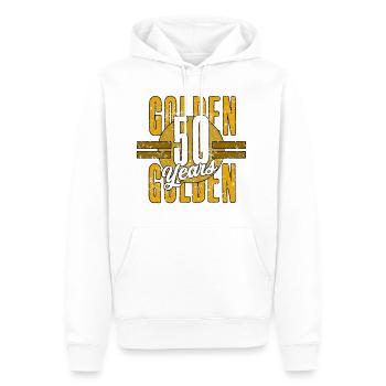 50 ans - Sweat à capuche Premium bio Homme - blanc - Devant - Nico (187cm)