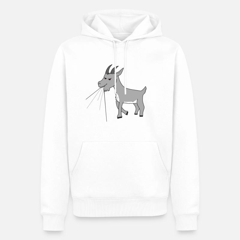 Tee-shirt manger de la chèvre - Sweat à capuche Premium bio Homme - blanc