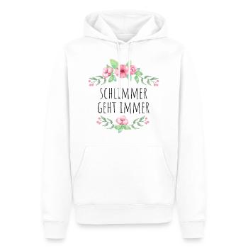 Schlimmer geht immer - Männer Premium Bio Hoodie - Weiß - Vorne - Nico (187cm)