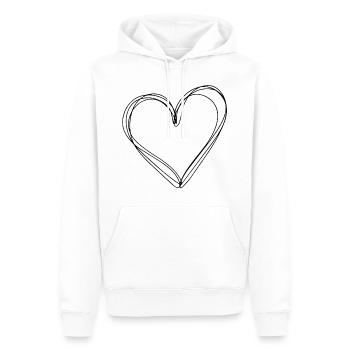 Illustration de coeur - Sweat à capuche Premium bio Homme - blanc - Devant - Nico (187cm)
