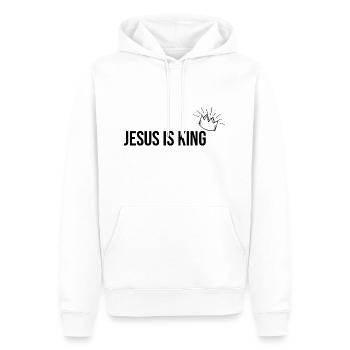 Jésus est roi Bible Dieu idée cadeau chrétien - Sweat à capuche Premium bio Homme - blanc - Devant - Nico (187cm)