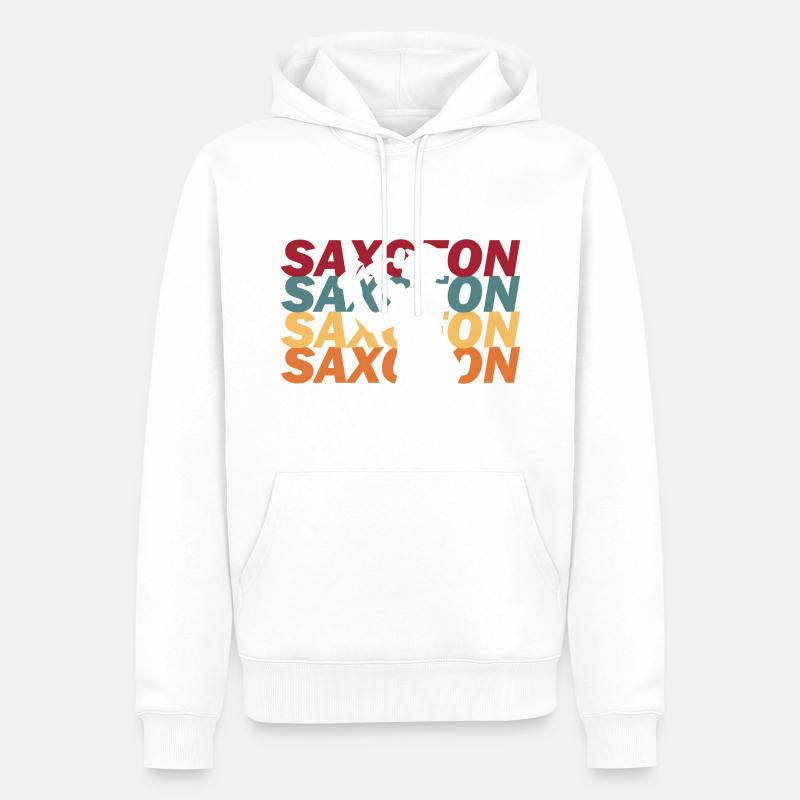 Saxophone - Sweat à capuche Premium bio Homme - blanc