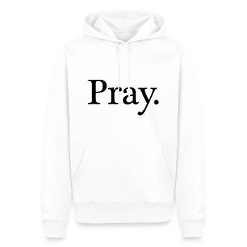 Prière Prière Jésus Christ Dieu Bible Chrétien - Sweat à capuche Premium bio Homme - blanc - Devant - Nico (187cm)