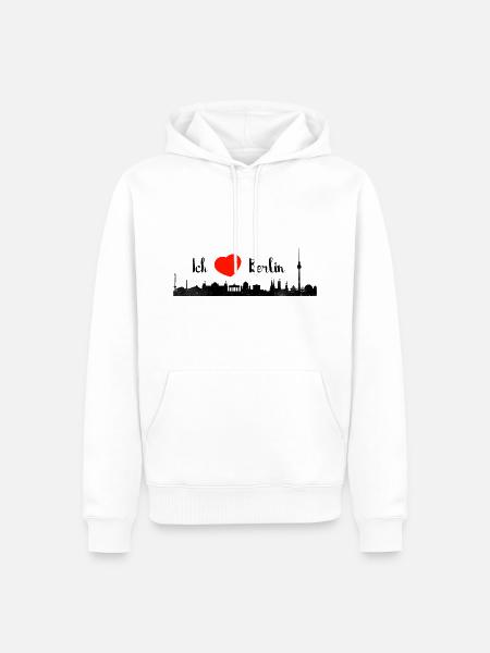 Ich liebe Berlin - Männer Premium Bio Hoodie - Weiß