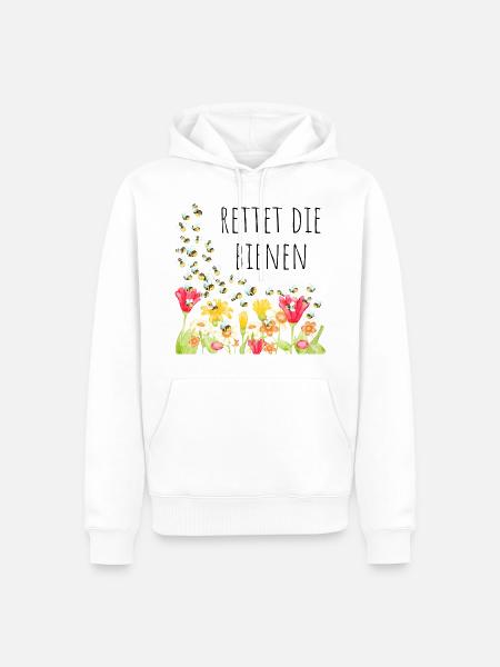 Rettet die Bienen - Männer Premium Bio Hoodie - Weiß