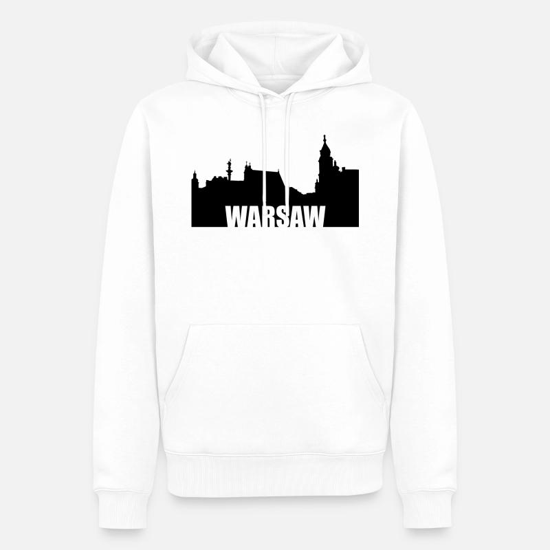 Varsovie - Sweat à capuche Premium bio Homme - blanc