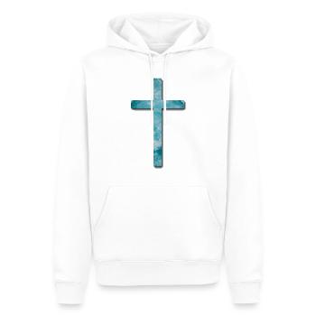 Jesus Kreuz - Männer Premium Bio Hoodie - Weiß - Vorne - Nico (187cm)