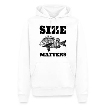 Size Matters Fischen Angeln Geschenk Geschenkidee - Männer Premium Bio Hoodie - Weiß - Vorne - Nico (187cm)
