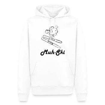 Muh-Ski Schnee Kuh Geschenkidee - Männer Premium Bio Hoodie - Weiß - Vorne - Nico (187cm)