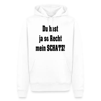 Du hast ja so Recht mein SCHATZ! Partnerschaft - Männer Premium Bio Hoodie - Weiß - Vorne - Nico (187cm)