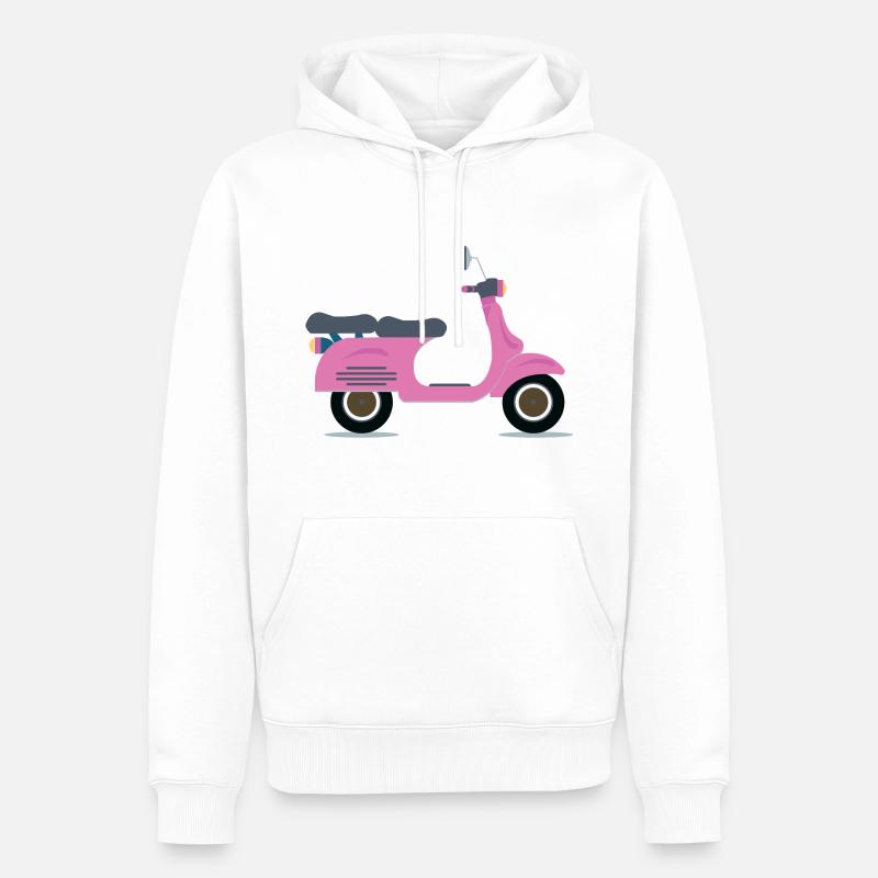 Motorroller - Männer Premium Bio Hoodie - Weiß