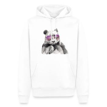 Panda cool Avec des lunettes de soleil - Sweat à capuche Premium bio Homme - blanc - Devant - Nico (187cm)