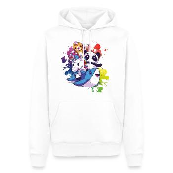 SüßeTiere - Panda, Katze, Einhorn, Hai - Männer Premium Bio Hoodie - Weiß - Vorne - Nico (187cm)