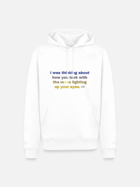 Moon Lighting Up Your Eyes - Herre Premium økologisk hoodie - hvid