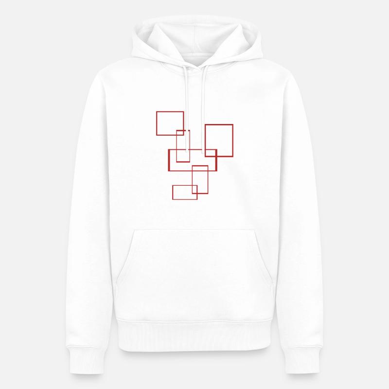 rectangles - Sweat à capuche Premium bio Homme - blanc