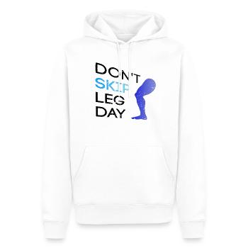 Gym Workout Gym Entraînement Sport Jambes - Sweat à capuche Premium bio Homme - blanc - Devant - Nico (187cm)