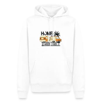 caravane - Sweat à capuche Premium bio Homme - blanc - Devant - Nico (187cm)