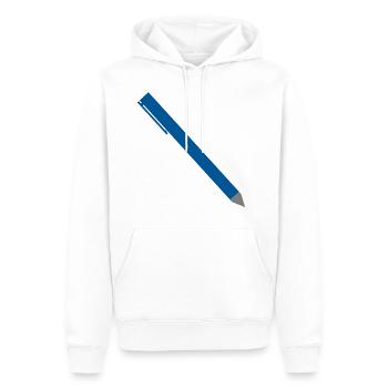 Stylo Writer - Sweat à capuche Premium bio Homme - blanc - Devant - Nico (187cm)