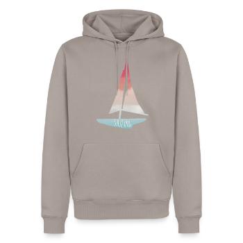 bateau à voile - Sweat à capuche Premium bio Homme - taupe - Devant - Nico (187cm)