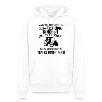 Bauer Landwirt Traktor Spruch Geschenkidee - Männer Premium Bio Hoodie - Weiß - Vorne - Nico (187cm)