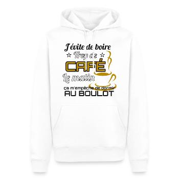 Coffee Shirt • Funny Quote • Coffee Gifts - Men’s Premium Organic Hoodie - white - Front - Nico (187cm)