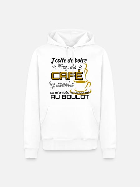 Kaffee-Shirt • Lustige Zitat • Geschenk-Kaffee - Männer Premium Bio Hoodie - Weiß