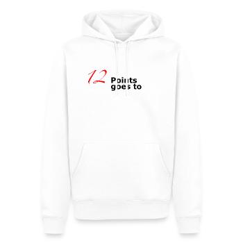 12 points vont après... - Sweat à capuche Premium bio Homme - blanc - Devant - Nico (187cm)