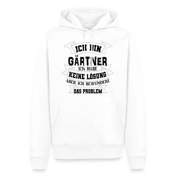 Gärtner Garten Spruch Geschenkidee - Männer Premium Bio Hoodie - Weiß - Vorne - Nico (187cm)