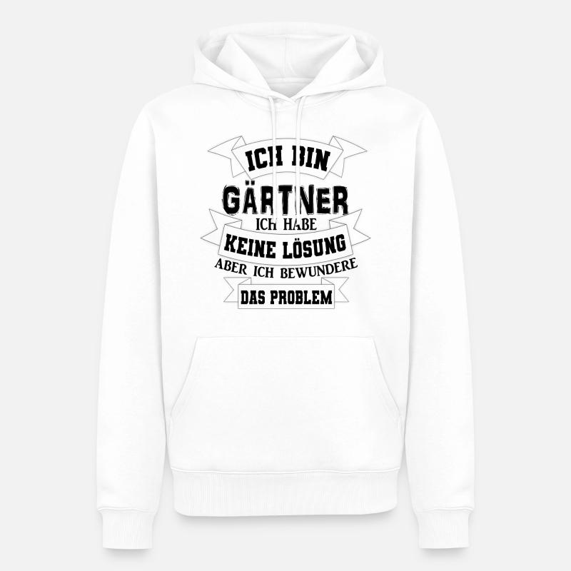 Gärtner Garten Spruch Geschenkidee - Männer Premium Bio Hoodie - Weiß
