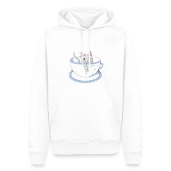 Entspannende Cup Neko Version - Männer Premium Bio Hoodie - Weiß - Vorne - Nico (187cm)