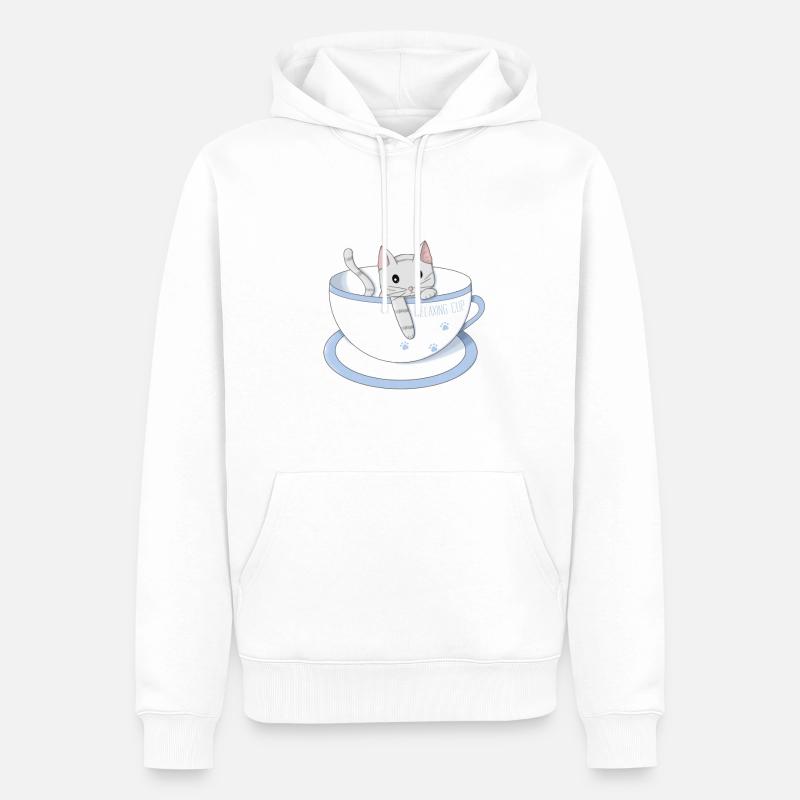 Relaxing Cup Neko version - Sweat à capuche Premium bio Homme - blanc