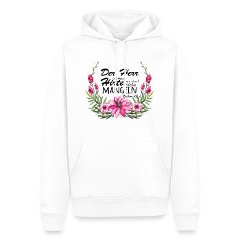 Psaume 23 Jésus Christ verset de la Bible Dieu chrétien - Sweat à capuche Premium bio Homme - blanc - Devant - Nico (187cm)