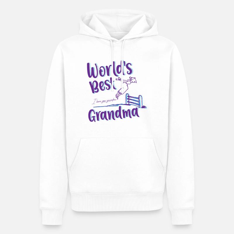 Ich liebe dich Großmutter - Männer Premium Bio Hoodie - Weiß