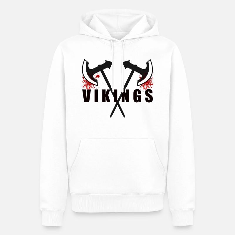 VIKINGS Serie Geschenk - Männer Premium Bio Hoodie - Weiß