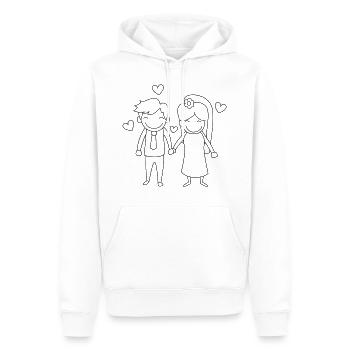 bryllup - Herre Premium økologisk hoodie - hvid - Foran - Nico (187cm)