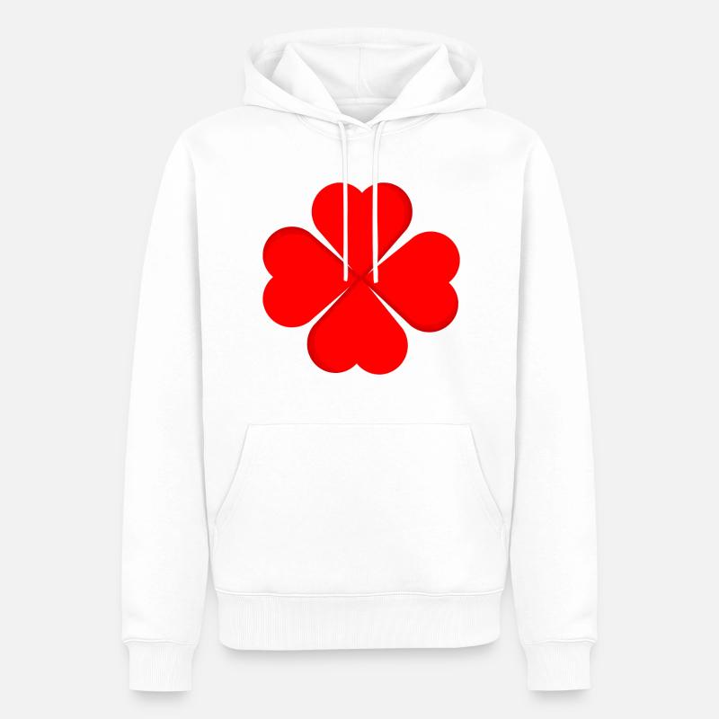 ❤️HERZ❤️ - Männer Premium Bio Hoodie - Weiß