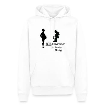 Wir bekommen ein Baby - Männer Premium Bio Hoodie - Weiß - Vorne - Nico (187cm)
