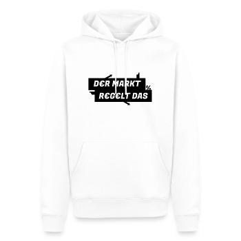 Der Markt regelt das - FDP JuLis Junge Liberale - Männer Premium Bio Hoodie - Weiß - Vorne - Nico (187cm)