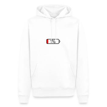batterie vide, cadeau d'énergie non motivée - Sweat à capuche Premium bio Homme - blanc - Devant - Nico (187cm)