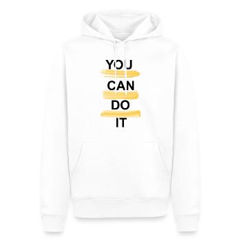 YOU CAN DO IT - Männer Premium Bio Hoodie - Weiß - Vorne - Nico (187cm)