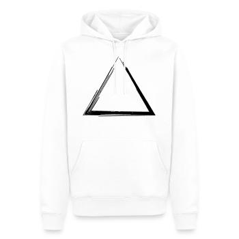 Triangle Grunge Forme Tribal Symbole - Sweat à capuche Premium bio Homme - blanc - Devant - Nico (187cm)