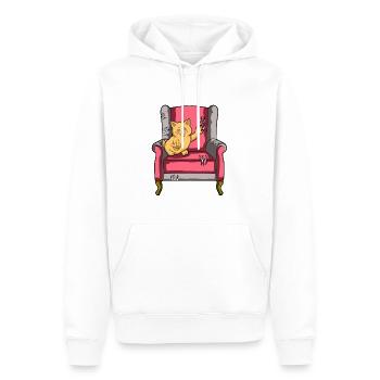 MEINE GELIEBTE KATZE - BELOVED CAT SAYS FUCK YOU - Männer Premium Bio Hoodie - Weiß - Vorne - Nico (187cm)