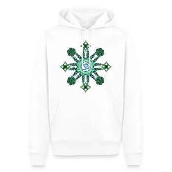 Blue/Green Om - Männer Premium Bio Hoodie - Weiß - Vorne - Nico (187cm)