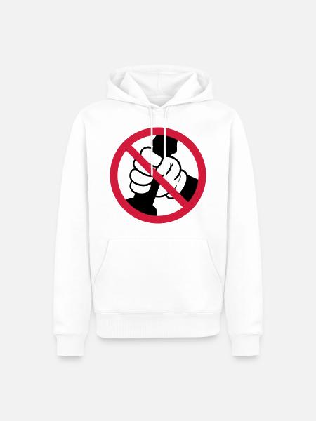 branler affiche interdit - Sweat à capuche Premium bio Homme - blanc