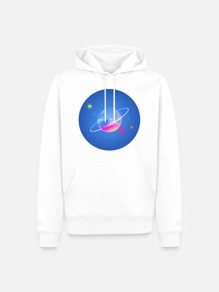 Glasplanetenlicht - Männer Premium Bio Hoodie - Weiß