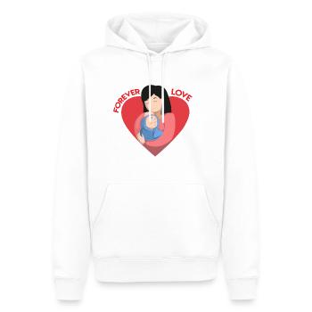 Forever Love Baby Mutter - Männer Premium Bio Hoodie - Weiß - Vorne - Nico (187cm)