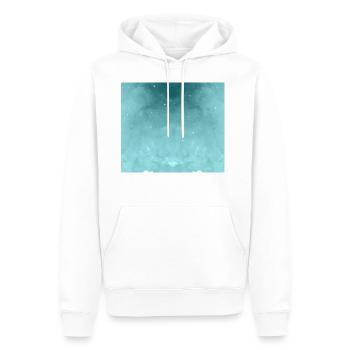 Turquoise colored watercolor pattern - Men’s Premium Organic Hoodie - white - Front - Nico (187cm)