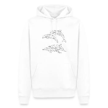 Dauphin mammifère mer récif de corail plongée en apnée - Sweat à capuche Premium bio Homme - blanc - Devant - Nico (187cm)