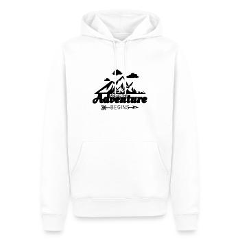 And so the Adventure begins - Männer Premium Bio Hoodie - Weiß - Vorne - Nico (187cm)