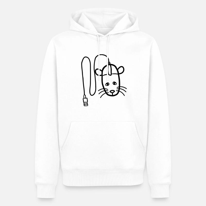 Souris d'ordinateur - Sweat à capuche Premium bio Homme - blanc